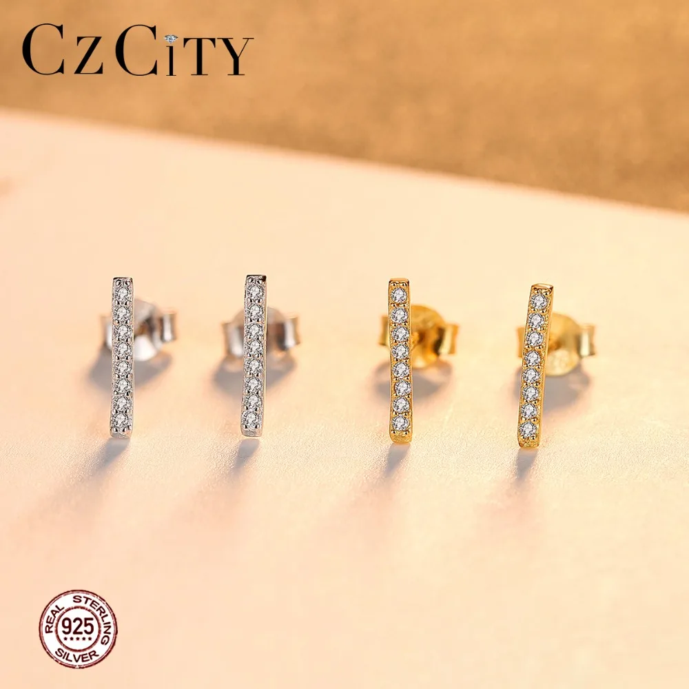 CZCITY геометрические маленькие серьги гвоздики для Для женщин сумку в комплекте