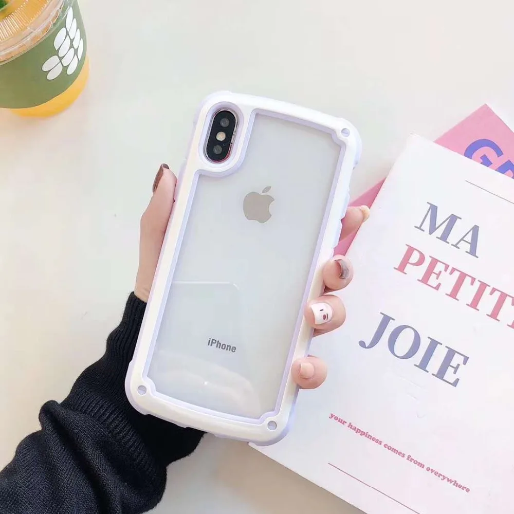 Чехол для телефона GlamPhone, цветной прозрачный чехол для телефона iPhone XS Max XR XS X 8plus 8 7plus 7 6 S/6 Plus, жесткая задняя крышка