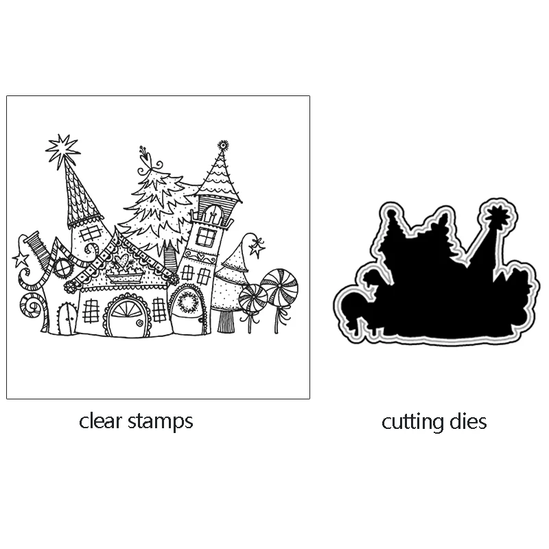 

ZhuoAng Fairy Tale Castle Cutting D Clear Stamps For DIY Scrapbooking/Card Making/Album Decorative Silicone Stamp Crafts