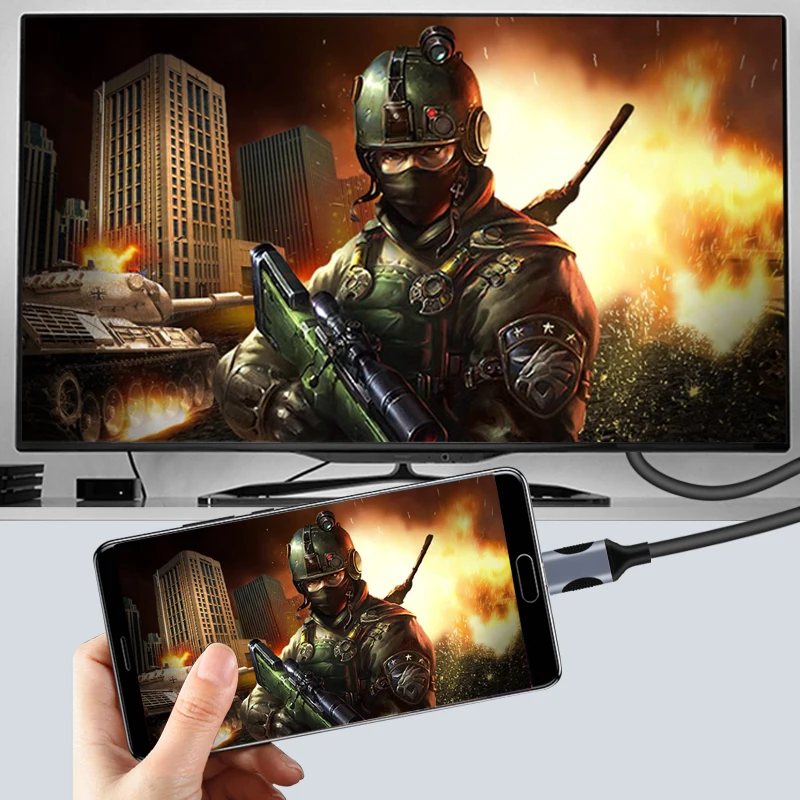 Кабель USB C HDMI 4K Type Thunderbolt 3 для MacBook ChromeBook Samsung S10/S9/S8 + Huawei Mate20/10 Pro P20|Кабели HDMI| |