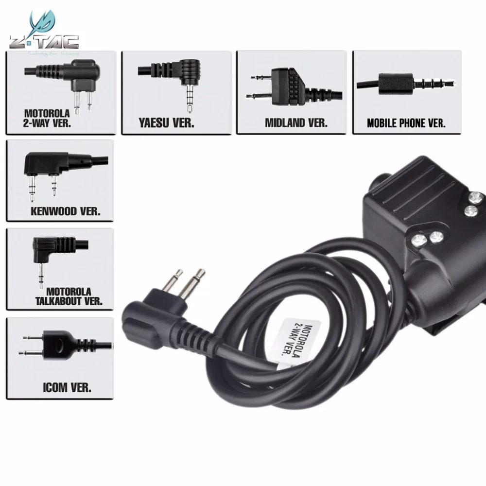 

Z Tac Tactical Headphones Peltor Comtac II Noise Reduction Headset Adapter U94 PTT Baofeng For tactical headset Z041 Z113