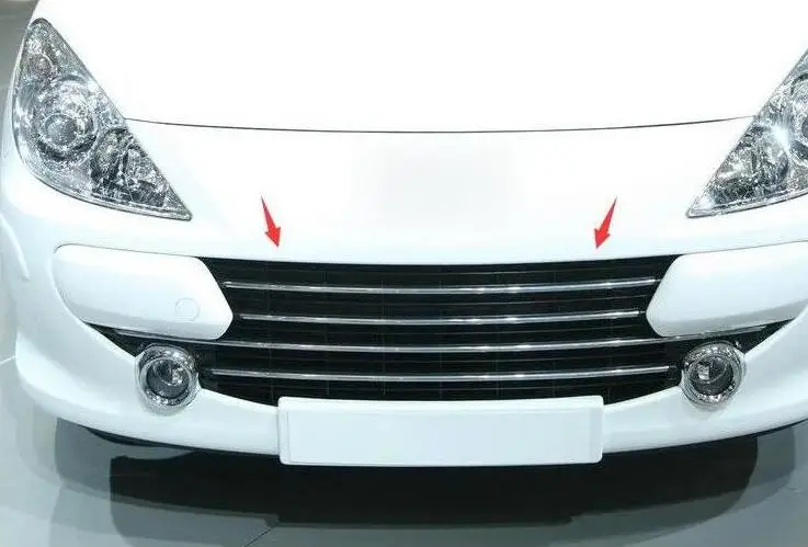 Автомобильные чехлы Чехол для peugeot 307 Высокое качество ABS Хромированная передняя решетка Вокруг отделки гоночных грилей отделка автомобиля Стайлинг