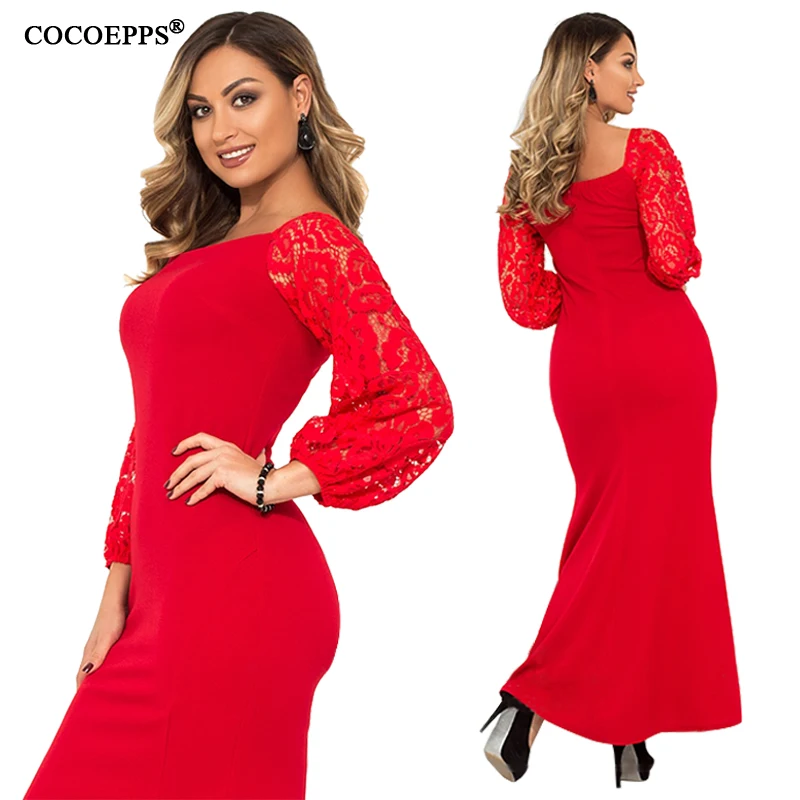 5xl 6xl 2019 весеннее длинное кружевное платье размера плюс сексуальное женское макси