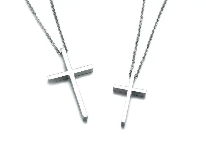 Gnayy Jewelry одна пара пару крест из нержавеющей стали ожерелье серебро для женщин мужчин