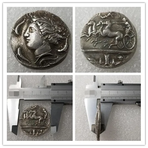 Редкий старинный греческий монета-415 Tetradrachm копия монет