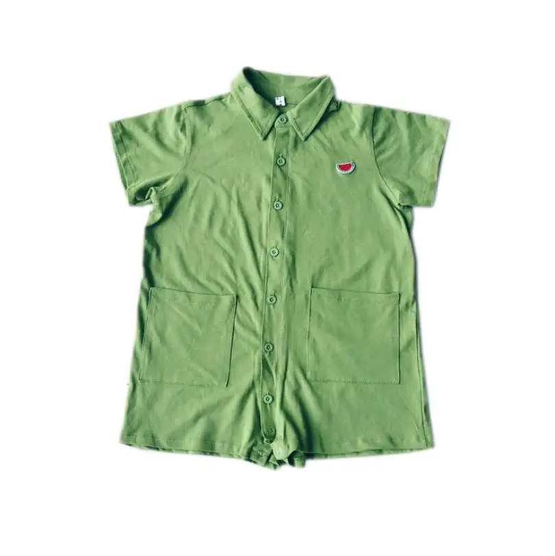 2019 новые летние Свободные Комбинезоны с короткими рукавами детские комбинезоны