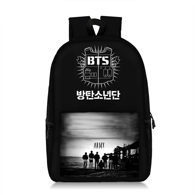 BTS Bangtan Boys Backpack Unisex Kpop Korea Star Print School Laptop Bags for Teenage Girls Women Travel Rucksack Mochila | Багаж и сумки