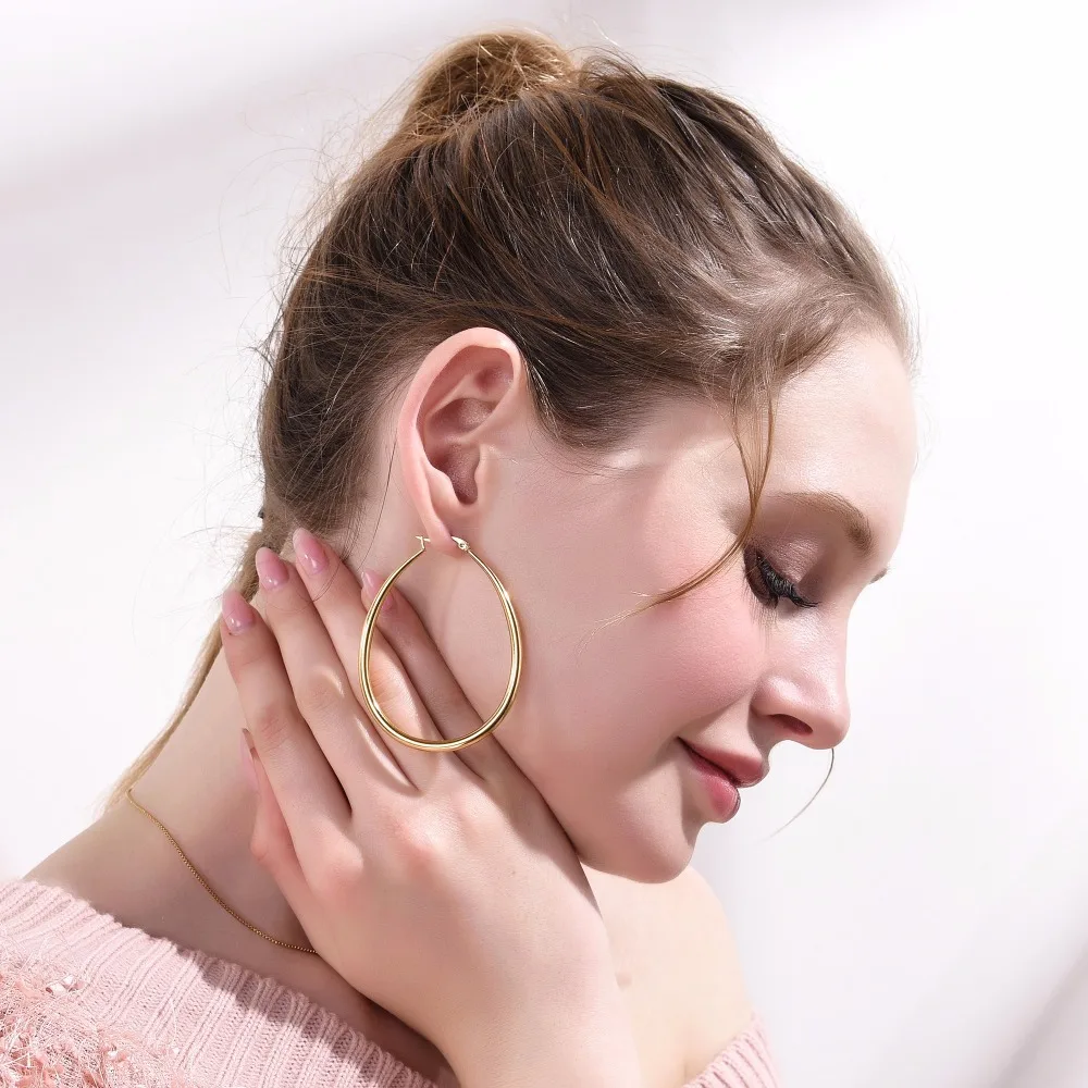 Женские серьги кольца из нержавеющей стали 316L E411|earring tapers|earring genieearrings sterling |