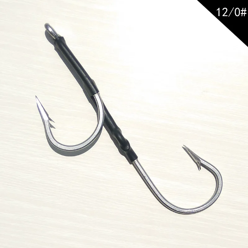 

5pcs 5/0 6/0 8/0 10/0 11/0 12/0 Game Fishing Assist Hooks for Skirted Trolling Lures Trolling Fishing Lure Marlin Tuna Pakula