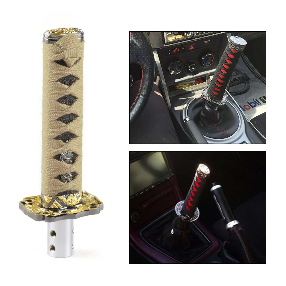 Gold with Black Универсальный JDM самурайский меч рычаг переключения передач Катана Металл Взвешенный Спорт BX101580 - Название цвета: Gold with Black