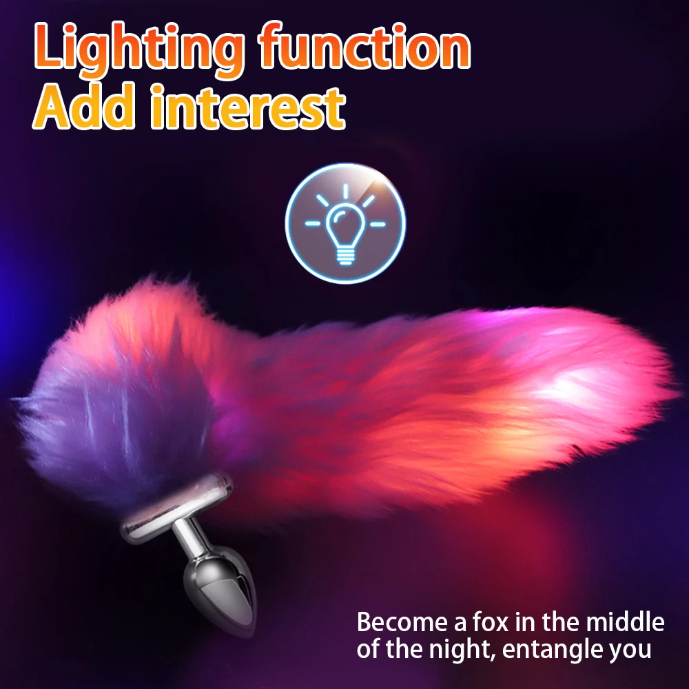 Metal Fox Tail Anal Plug Sex Toys Butt Erotic lighting Feather Anus For Woman Men Couples Bead | Красота и здоровье