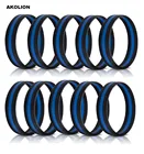 Силиконовые браслеты с изображением полицейских и патрульных, символические украшения, поддержка тонкой синей строчки