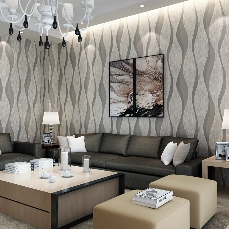 

Bacaz Grey Mini-Cruve Stripe Wallpaper Roll for Walls Living Room 3d wall paper Roll 3d wall coverings 3d Papel de parede