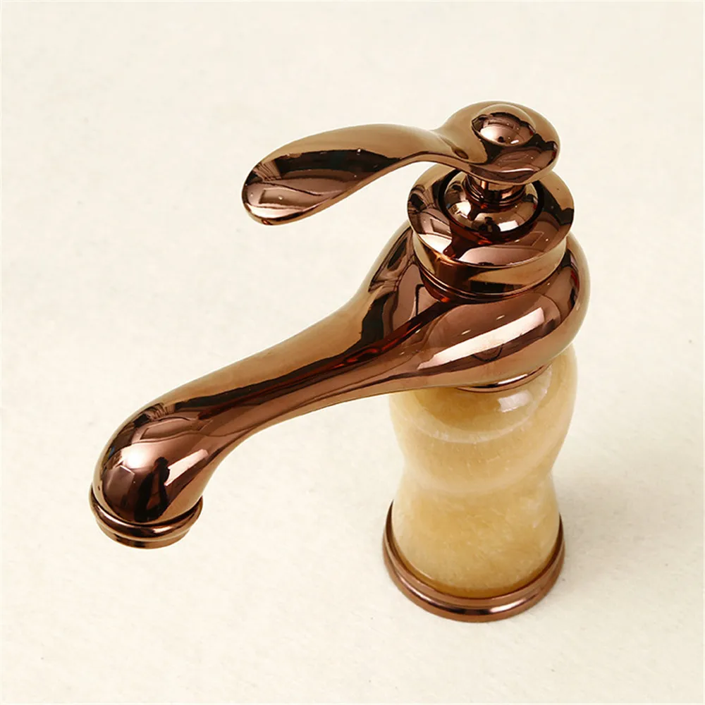 Смеситель для раковины в ванную комнату латунный кран с нефритовым корпусом