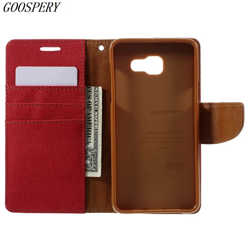 For Samsung Galaxy A5 2016 Case MERCURY GOOSPERY Canvas Leather Magnetic Flip Phone Cover for A510 | Мобильные телефоны и