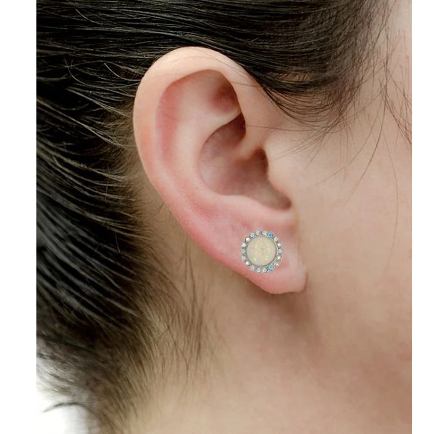 Ушные вкладыши для женщин разноцветные стразы в стиле панк с цветочным узором