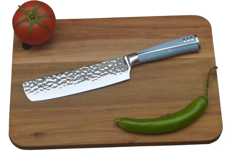 Нож King Sea для шеф-повара, кухонный нож для мяса, нож для фруктов, овощей, антипригарный нож из нержавеющей стали, синий плоский нож, кухонные инструменты