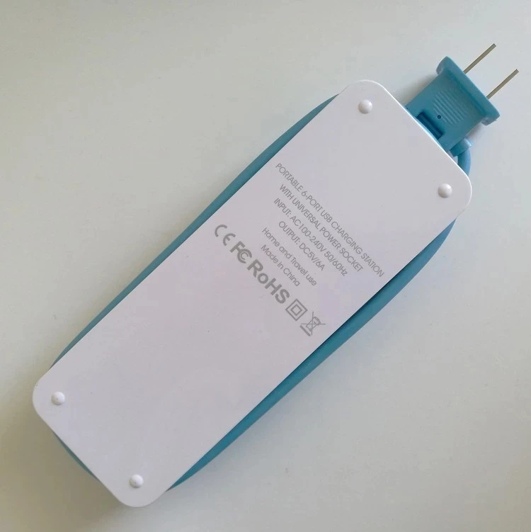 Портативная сетевая лента, универсальная розетка, 6 портов, USB, настольное зарядное устройство для путешествий, станция для США/Великобритании/ЕС, штепсельная вилка с удлинителем 5 футов