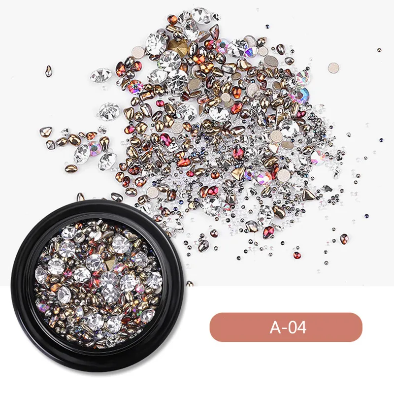 Горячие 3D украшения для ногтей Блестящий горный хрусталь Ассорти женский макияж