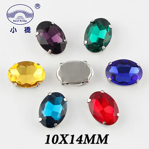 oval 10x14mm 10 шт, смешанные цвета, Цвет с украшением в виде кристаллов Стразы с когтями свободные Стекло Flatback Стразы Diy пришить Стразы для Костюмы S109 - Цвет: oval 10x14mm