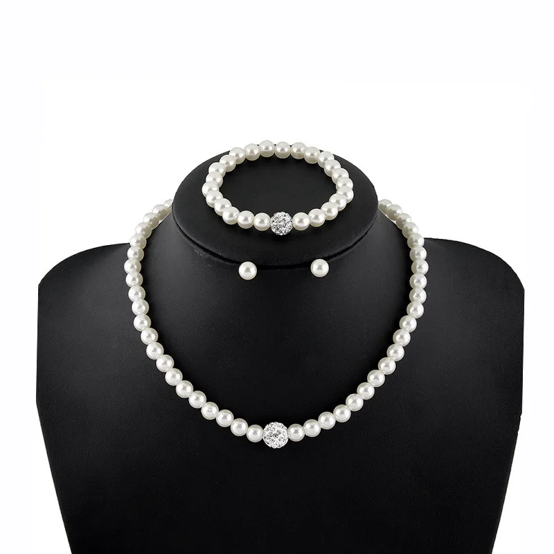 1 комплект женские ожерелья с искусственным жемчугом и стразами элегантные