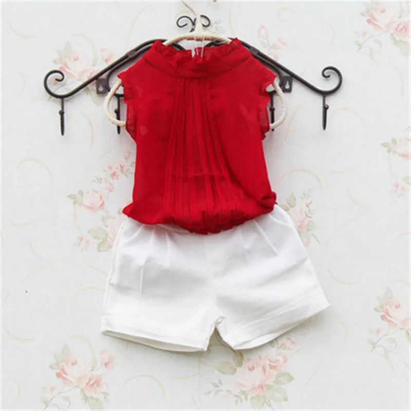 Новинка 2016 летняя одежда для маленьких девочек детей модный шифоновый жилет с