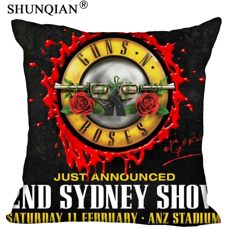 Пользовательские наволочки пистолеты N Roses квадратная Подушка на молнии крышка