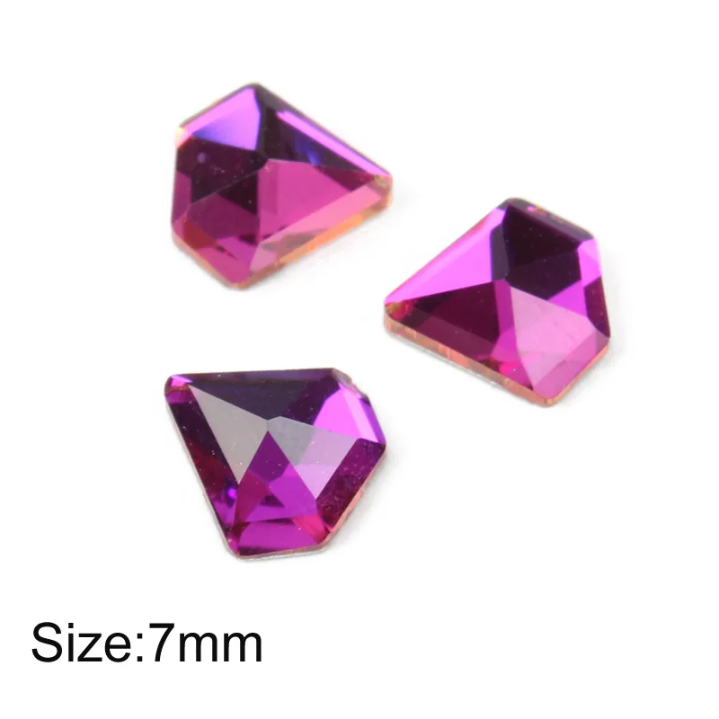 Diamond 7mm Горячая Распродажа, модные стразы для дизайна ногтей, фиолетовые стразы с плоским основанием для 3D украшения ногтей - Цвет: Diamond 7mm