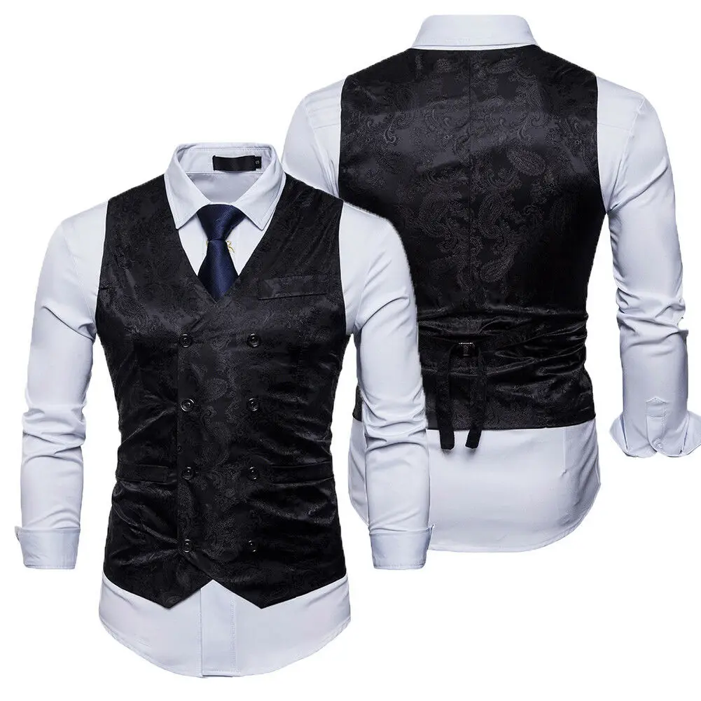 Hirigin 2019 Men Business Suit Vest Formal Tuxedo Waistcoat Jacket | Мужская одежда