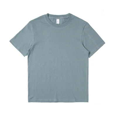 dark blue Высокое качество, хлопок, футболка унисекс, летняя, короткий рукав, квадратный воротник, повседневные футболки, женские, одноцветные, свободные, базовые футболки для мужчин - Цвет: dark blue