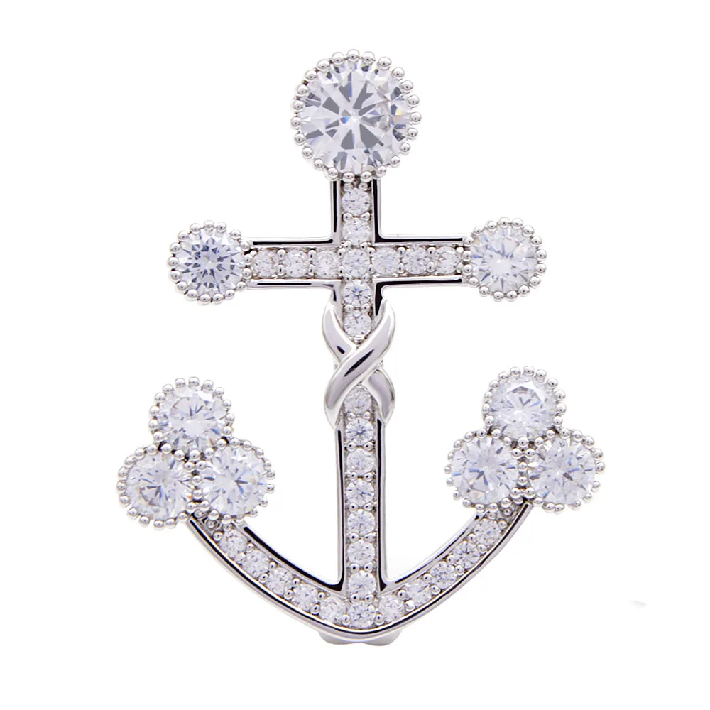 CINDY XIANG броши в виде якоря из кубического циркония унисекс для женщин и мужчин