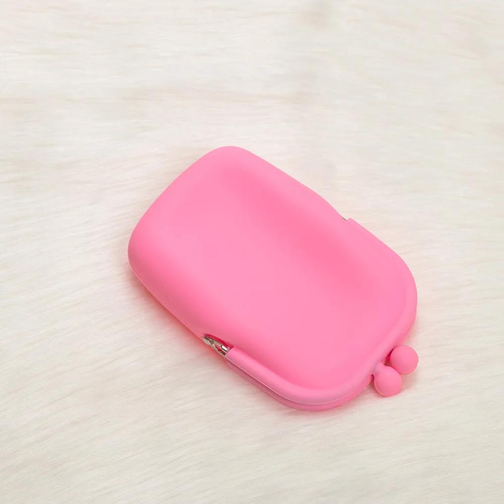 pink 1 шт., силиконовый милый кошелек для монет, Желейная резиновая косметичка для макияжа, сумка для мобильного телефона, женская сумка, аксессуары для путешествий, модный кошелек для хранения - Цвет: pink
