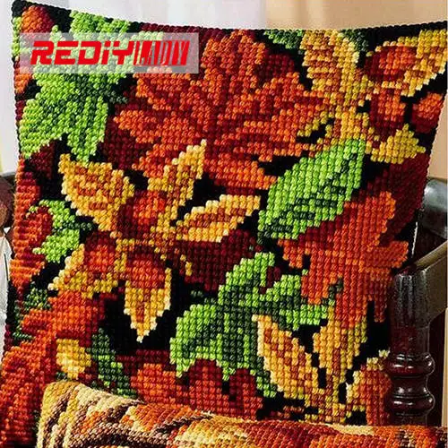 REDIY чехол для подушки с вышивкой крестиком подсолнухи декоративный чехол для подушки Комплект подушек для диванов - Цвет: CX0640