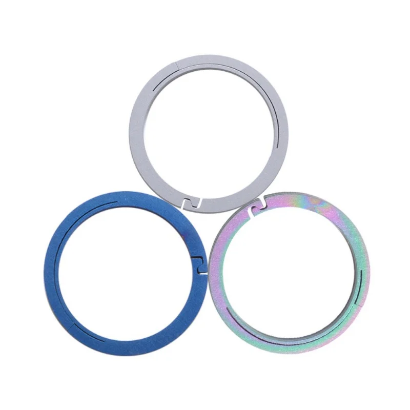 Blue Key Ring Circle Octangle Camping Travel Goods Titanium Alloy EDC Chain Outdoor Portable Keyring Buckle | Спорт и развлечения