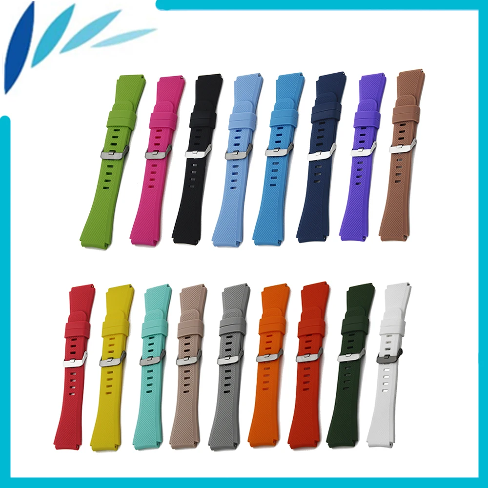 Ремешок силиконовый резиновый для наручных часов быстросъемный черный браслет с