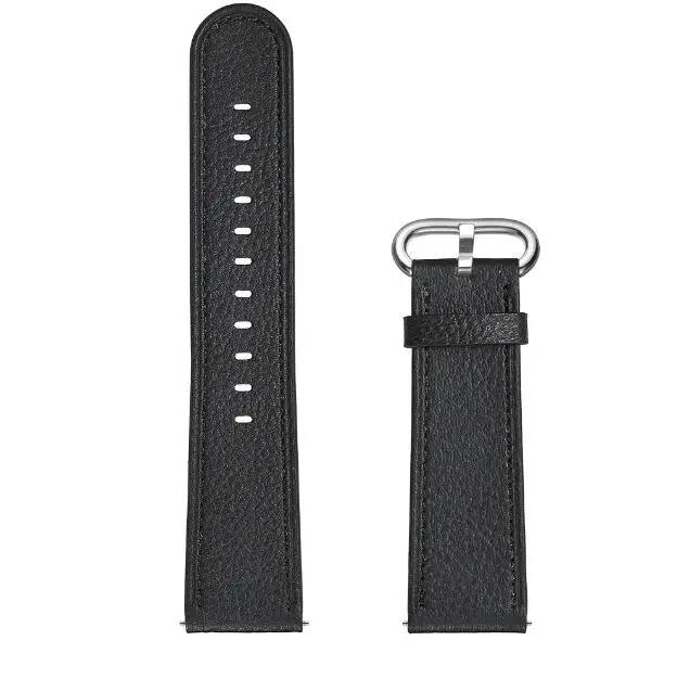 Для оригинальных Xiaomi Huami Amazfit 2 Stratos темп ремешок для часов из натуральной Кожаные Смарт-часы монитор сердечного ритма 22 мм - Цвет: black