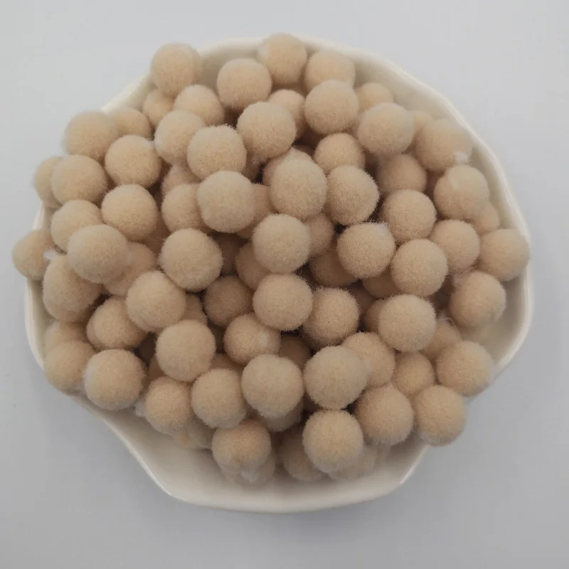 Beige 100 шт./пакет 10/15/20/25 мм Мини пышная Нижняя Pom Poms помпонами ручной работы для детей игрушки свадебный Декор DIY товары для шитья и рукоделия - Цвет: Beige