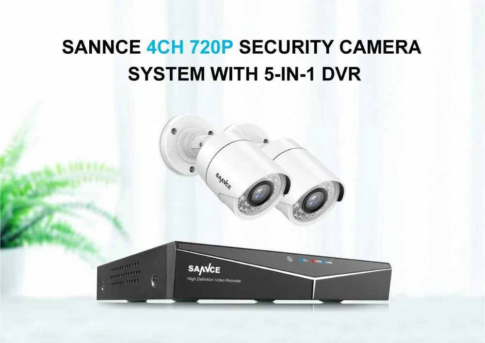 SANNCE 4CH 720P CCTV система 1080N HDMI CCTV DVR 1500TVL 1.0MP наружная система камер домашней безопасности комплект видеонаблюдения