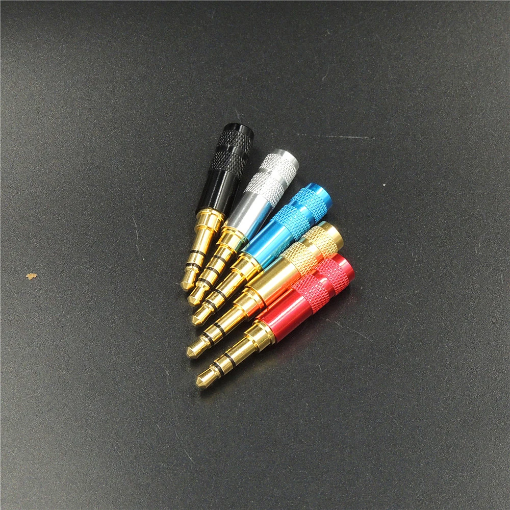 Позолоченный 3 5 мм полюса с зажимом стерео Мужской ремонт разъем для наушников
