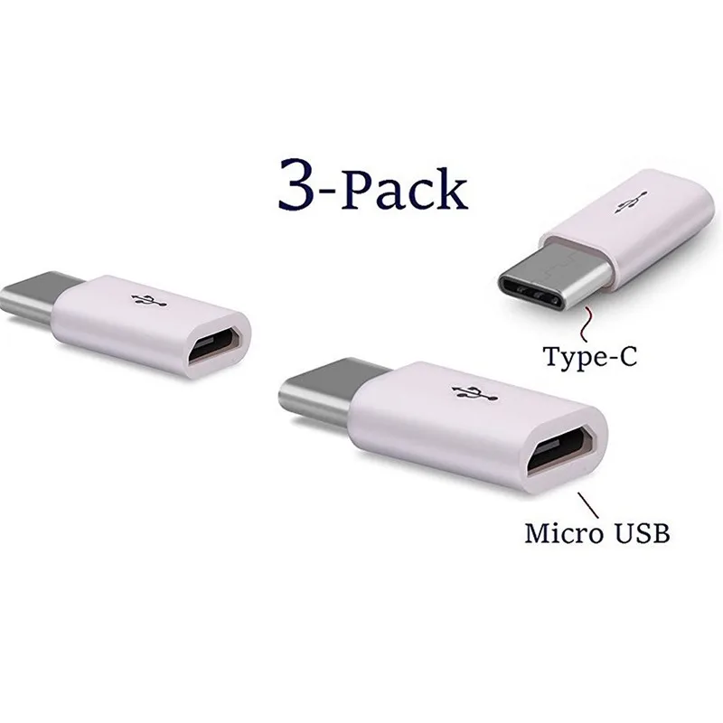 3 шт. адаптер USB C Micro для синхронизации данных и зарядки Nexus 5X 6P Samsung S8 Plus Oneplus 5