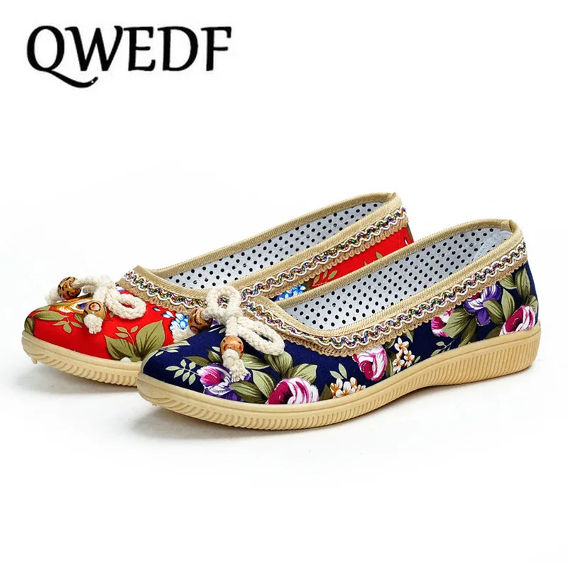 

QWEDF Women Flat Sneakers Women vulcanized sneakers breathable flat casual slip on woman spring and autumn canvas shoes X4-71