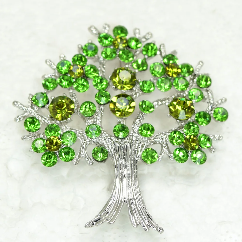 12 шт./лот оптовая продажа броши в виде рождественской елки со стразами модная