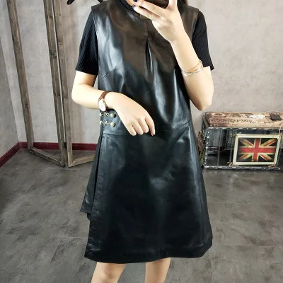2019 новое модное платье из натуральной овечьей кожи Y11 | Женская одежда