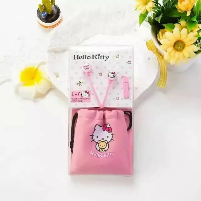 Милые розовые стереонаушники Hello Kitty с милым мультяшным рисунком 3 5 мм наушники