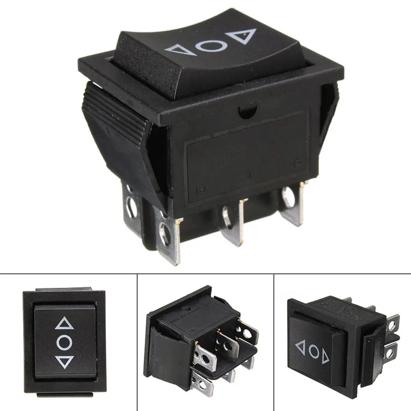 

1pc Double DPDT 6 Pin Rocker Switch Car Boat Power Window Rocker Switch AC 250V/10A 125V/15A Black