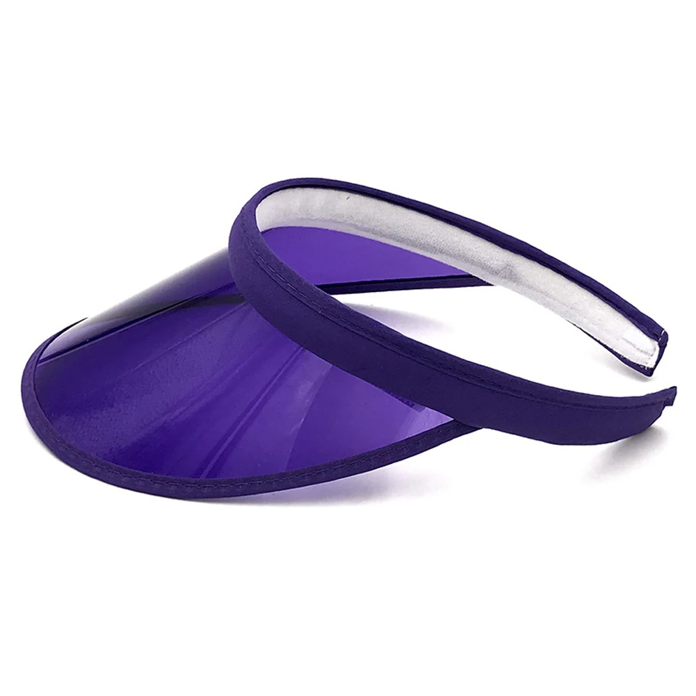 New Unisex Visor Sun Hat Golf Tennis Beach Men Women Cap Adjustable Sports Laser Colors PVC Clear Plastic Adult Sunscreen Cap