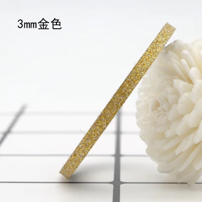 3mm Gold Смешанные 17 цветов, 1 шт, 1 мм, 2 мм, 3 мм, блестящая Смешанная цветная лента в рулонах, линия для украшения ногтей, стикер для самостоятельного дизайна ногтей, полосовая лента - Цвет: 3mm Gold