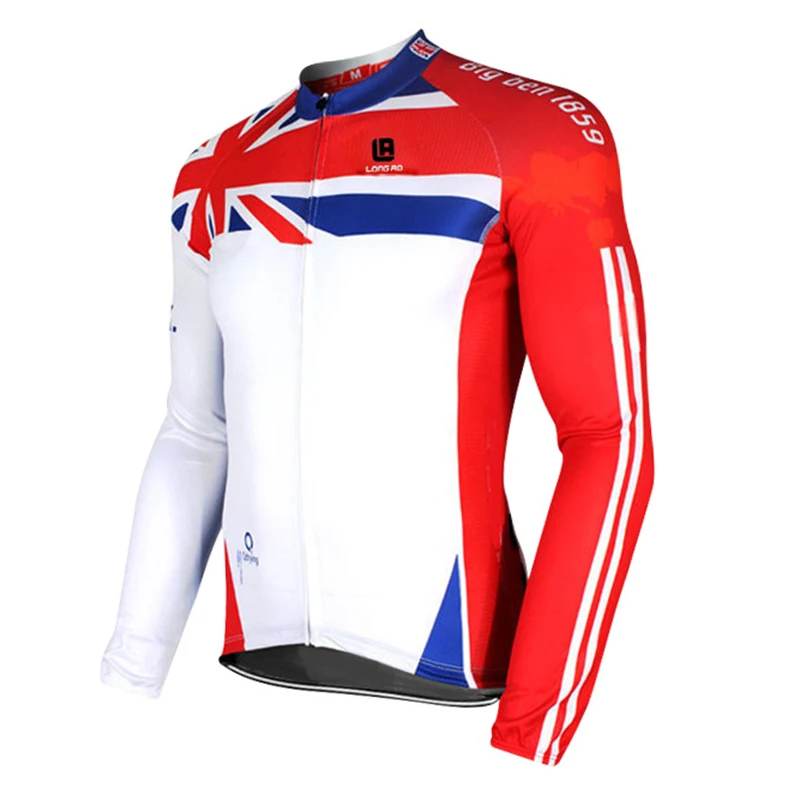 Мужская велосипедная трикотажная одежда зимняя теплая быстросохнущая кофта с