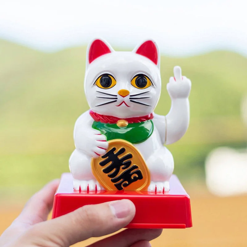 CATTITUDE LUCKY CAT с отношение Забавный средний палец Lucky Cat рукопожатие Lucky Cat Фортуна Ремесел Фигурки новинка подарок
