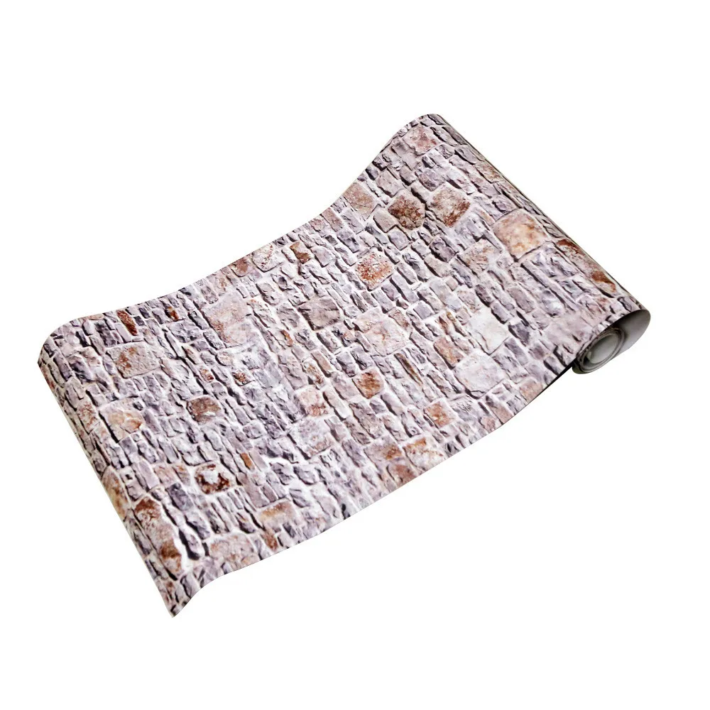 Лидер продаж новые модные обои 3D кирпичный камень рустикальный эффект